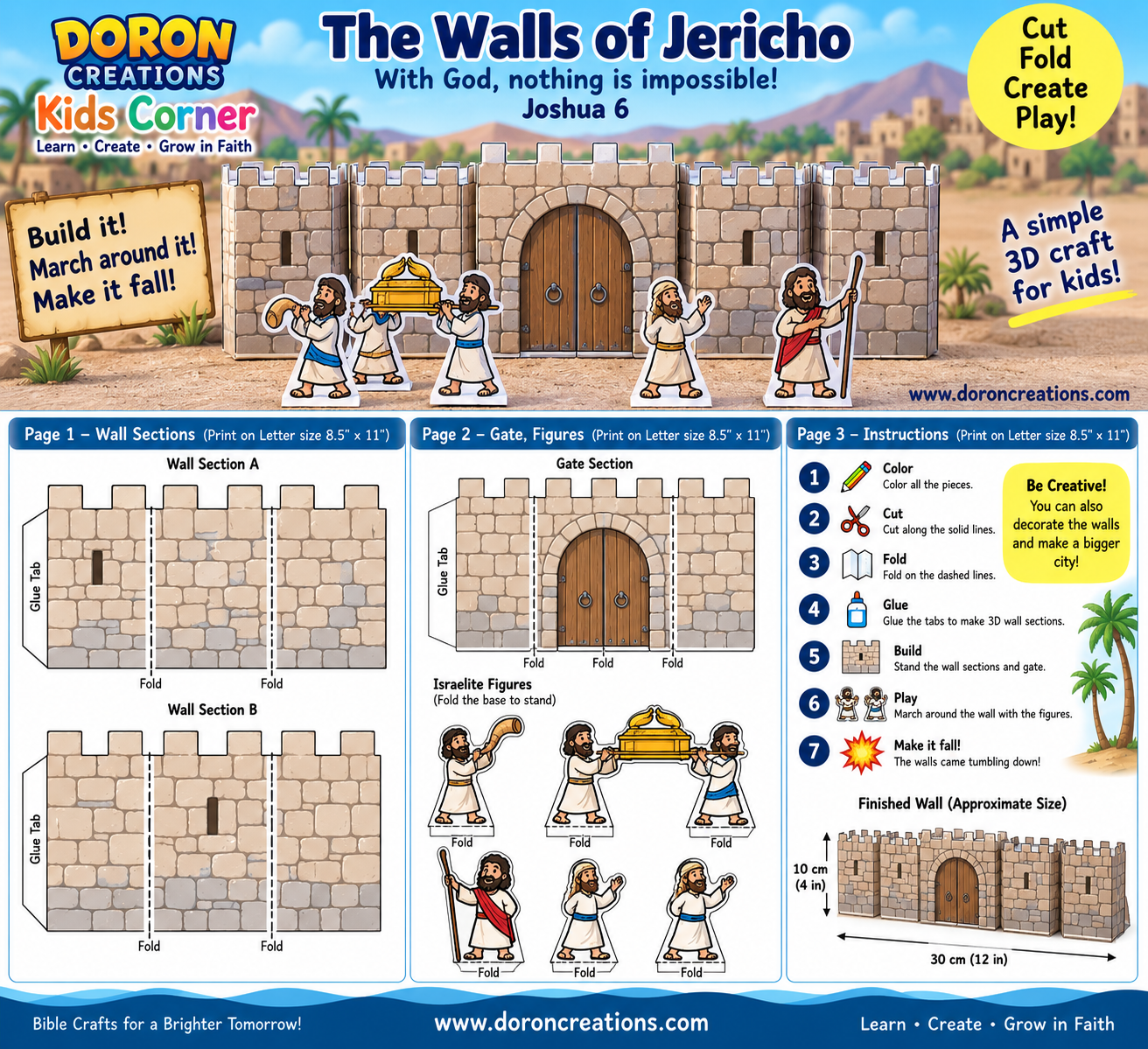 Walls of Jericho Cut and Fold craft preview