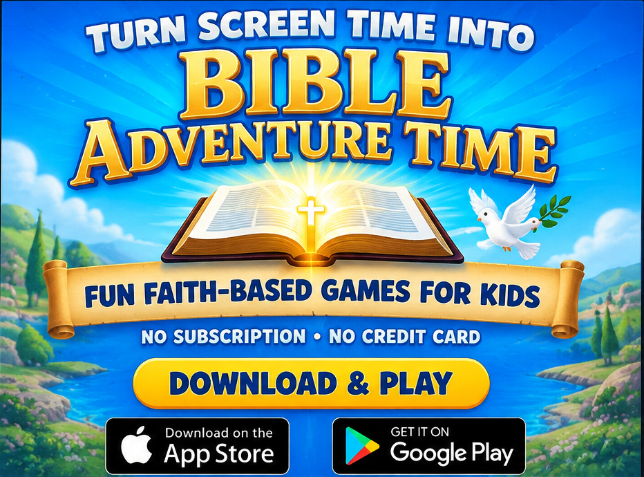 Turn Screen Time Into Bible Adventure Time. Fun faith-based games for kids. No subscription. No credit card. Download and play.